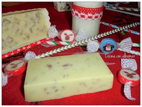 TURRON DE CHOCOLATE BLANCO Y NUECES. TURRON DE CHOCOLATE BLANCO Y NUECES.