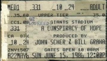 FRIDAY NIGHT LIVE (12): Bryan Adams - Conspiracy Of Hope, Giants Stadium, East Rutherford, NJ, USA, 15/06/1986