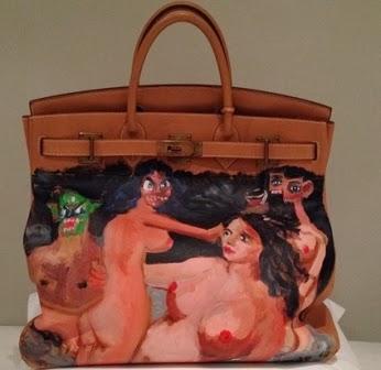 Kim Kardasian recibió de Kanye West un Birkin de Hermès pintado por George Condo