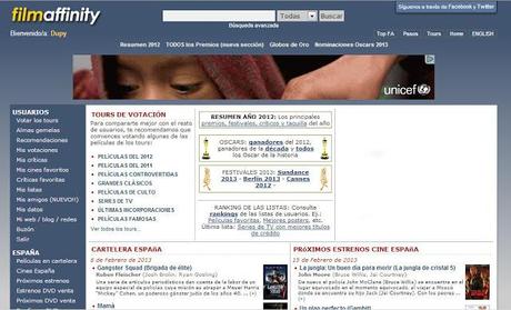 Website Recommendation - Filmaffinity Website Recommendation - Filmaffinity