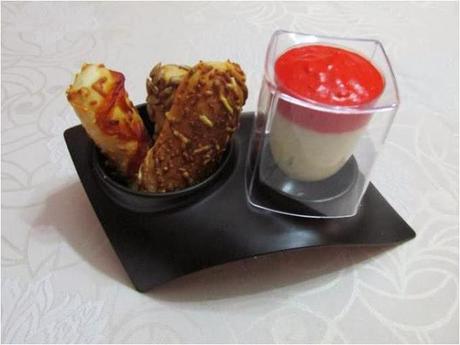 CREMA DE BACALAO CON CREMA DE PIMIENTOS CREMA DE BACALAO CON CREMA DE PIMIENTOS