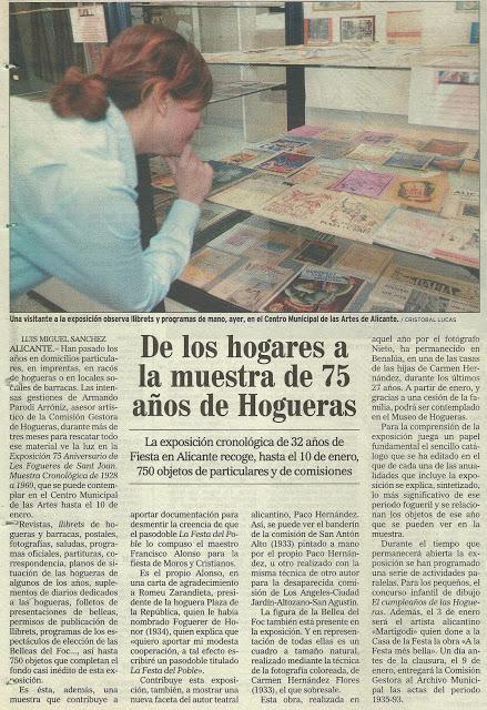Crónica de una exposición histórica: 75 Aniversari de Les Fogueres de Sant Joan Crónica de una exposición histórica: 75 Aniversari de Les Fogueres de Sant Joan