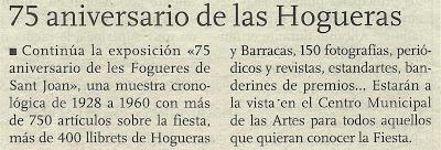 Crónica de una exposición histórica: 75 Aniversari de Les Fogueres de Sant Joan Crónica de una exposición histórica: 75 Aniversari de Les Fogueres de Sant Joan