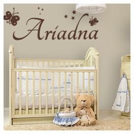 Vinilos decorativos infantiles con mariposas,estrellas y nombre