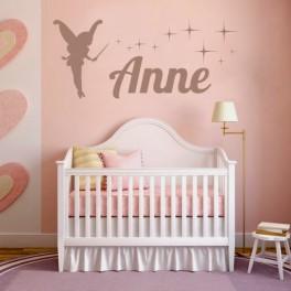 Vinilos decorativos infantiles con nombre y hada