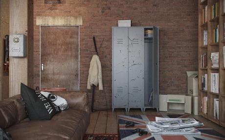 Un loft industrial muy masculino