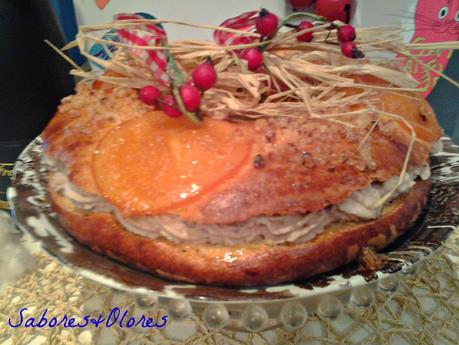 MI ROSCON DE REYES CON MOUSSE DE CASTAÑAS.... MI ROSCON DE REYES CON MOUSSE DE CASTAÑAS....