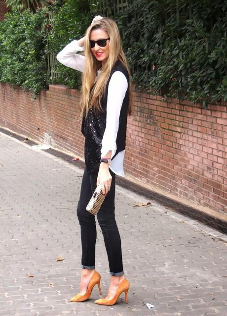 Black, white and paillettes Black, white and paillettes
