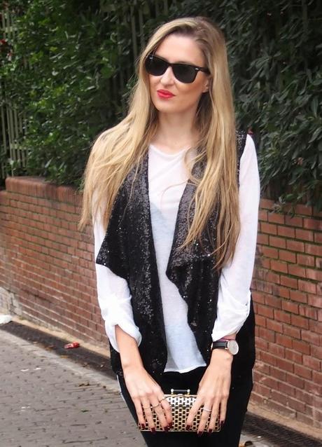 Black, white and paillettes Black, white and paillettes