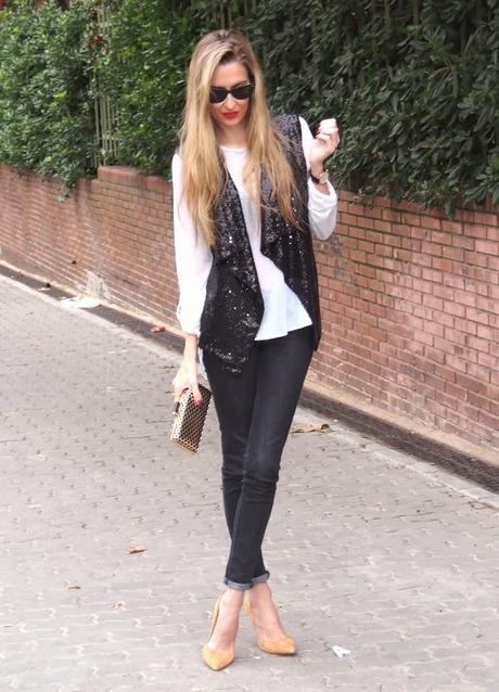 Black, white and paillettes Black, white and paillettes