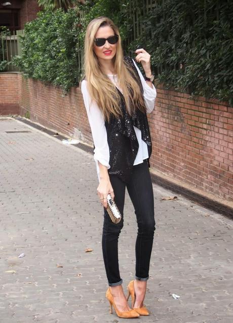 Black, white and paillettes Black, white and paillettes