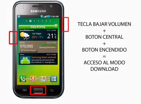 Resetear Samsung Galaxy S Scl I9003 a modo fábrica hard rest