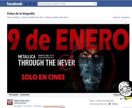 Delta films Peru Metallica pelicula estafa Delta Films Perú... ¿Y la película de Metallica? ¿Se esfumó?