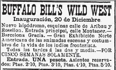 La visita a Barcelona de Buffallo Bill con indios y vaqueros