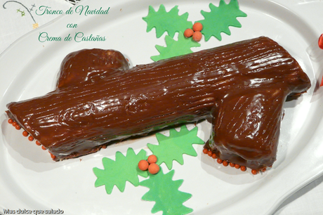 Tronco de Navidad con Crema de Castañas Tronco de Navidad con Crema de Castañas