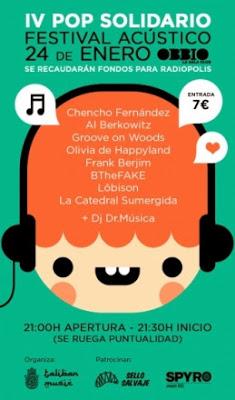 IV Pop Solidario: Festival Acústico con Al Berkowitz, La Catedral Sumergida, BTheFake....