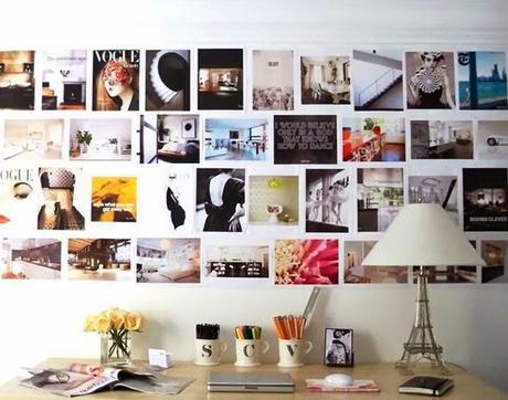 Decora tu pared con fotos y páginas de revistas DIY
