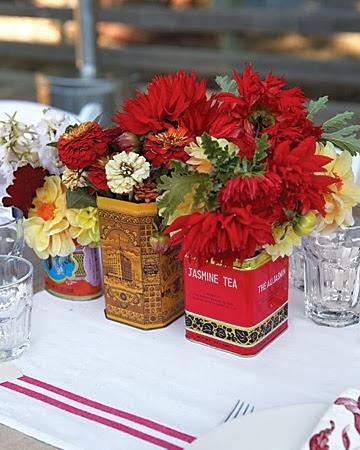 Con cajas de té Centro de mesa boda