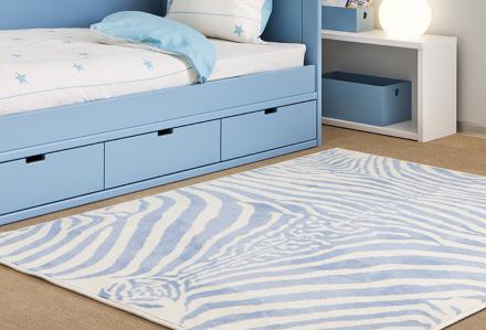 Alfombras infantiles de Lorena Canals Lorena Canals zebra azul