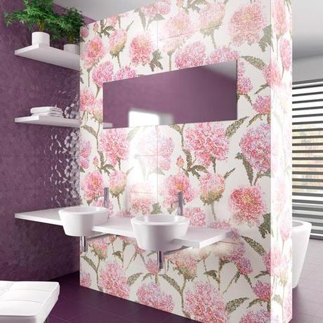 Decoración de  baños con motivos  florales