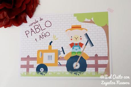 LO DE MARIOLA... ¡ES TODO UN RETO! cumpleaños osito granjero guirnalda oblea tarta toppers etiquetas fajitas fiesta