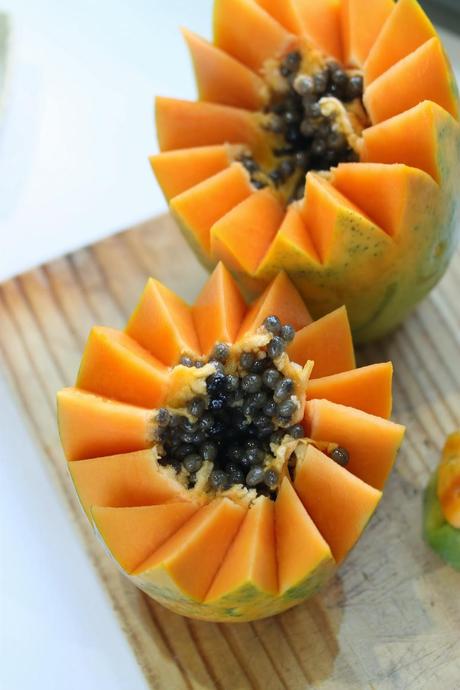 Smoothie de papaya y como decorar con frutas Smoothie de papaya y como decorar con frutas