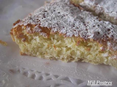 Tarta horneada de almendras y nata al aroma de limón Tarta horneada de almendras y nata al aroma de limón