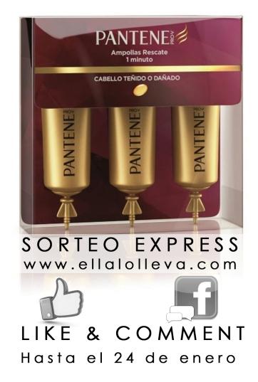 SORTEO EXPRESS EN FACEBOOK: AMPOLLAS RESCATE 1 MINUTO PANTENE SORTEO PANTENE ELLA LO LLEVA
