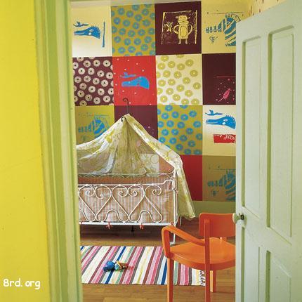 Lindas coloridas habitaciones de bebé