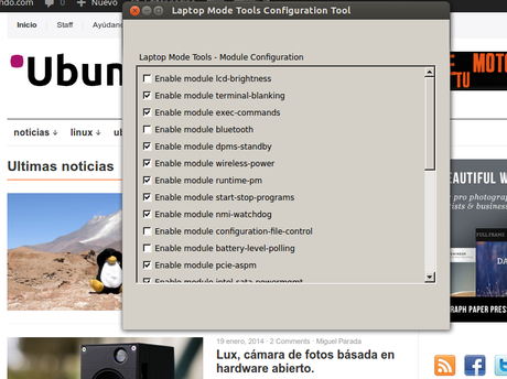 Instala Laptop Mode Tools 1.64 , ahora con interface de configuración. lm-tools