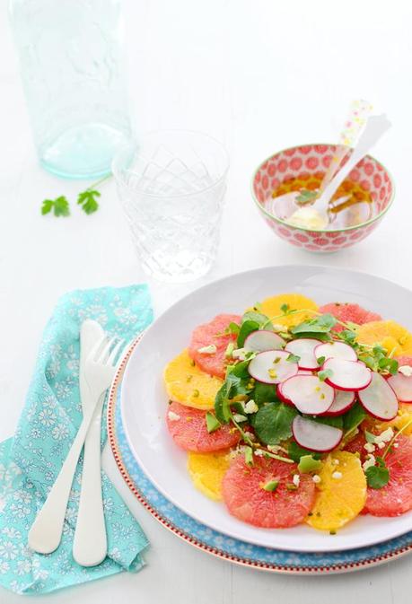 Ensalada de naranja y pomelo con vinagreta de comino Ensalada de naranja y pomelo con vinagreta de comino