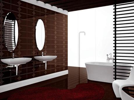 Diseño de baños en color marrón