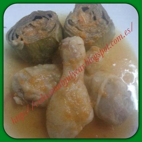 Jamoncitos de pollo con alcachofas Jamoncitos de pollo con alcachofas