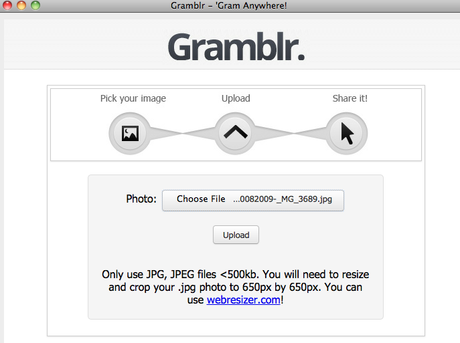 Как загрузить в gramblr