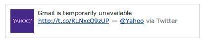 Ayer Yahoo utilizó Twitter para hacer notar el problema de Gmail, luego se retractó yahoo-gmail-tweet-1