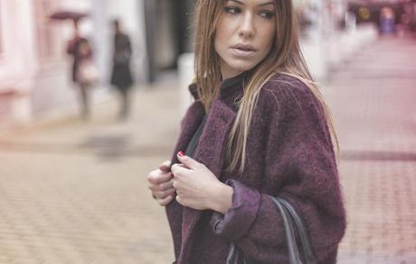 street style barbara crespo burgundy coat the corner shop zara boots fashion blogger outfit street style barbara crespo burgundy coat the corner shop zara boots fashion blogger outfit