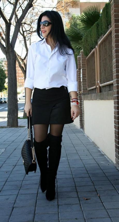 blanco y negro falda y camisa Prim Secret