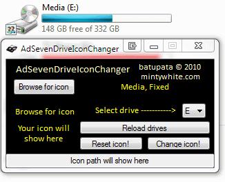 Personaliza los iconos de tus unidades Disco de Windows 7 con AdSevenDriveIconChanger