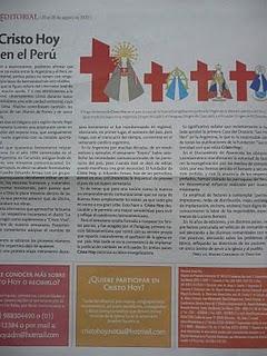 SALIÓ 'CRISTO HOY', PRIMER SEMANARIO CATÓLICO DEL PERÚ SALIÓ 'CRISTO HOY', PRIMER SEMANARIO CATÓLICO DEL PERÚ