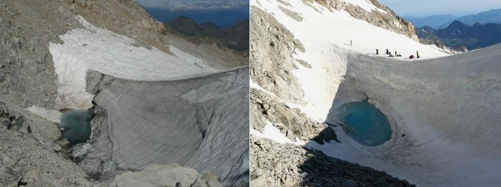 El glaciar del Aneto pierde un metro de espesor en su punto de mayor grosor en sólo un año