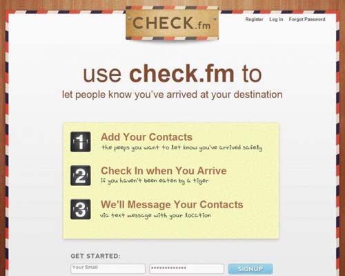 Check.fm, avisa a tus contactos cuando llegas a tu destino chek fm