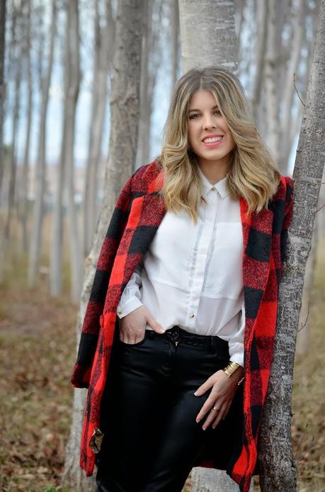 Red plaid coat Red plaid coat