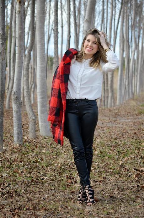 Red plaid coat Red plaid coat