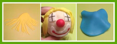 Muffin payaso con fondant Muffin payaso con fondant