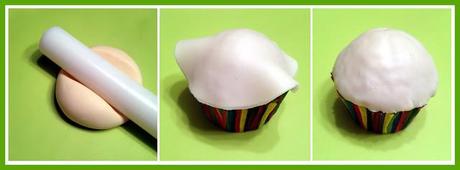 Muffin payaso con fondant Muffin payaso con fondant