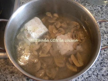 Bacalao con champiñones Bacalao con champiñones