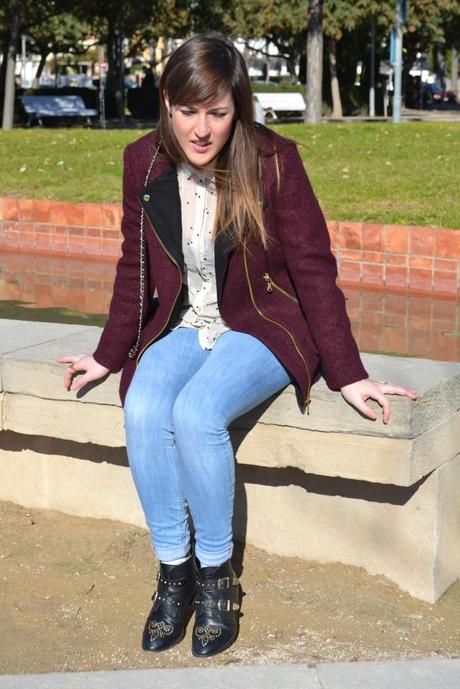 Look of the day: Wine colored coat Look of the day: Wine colored coat