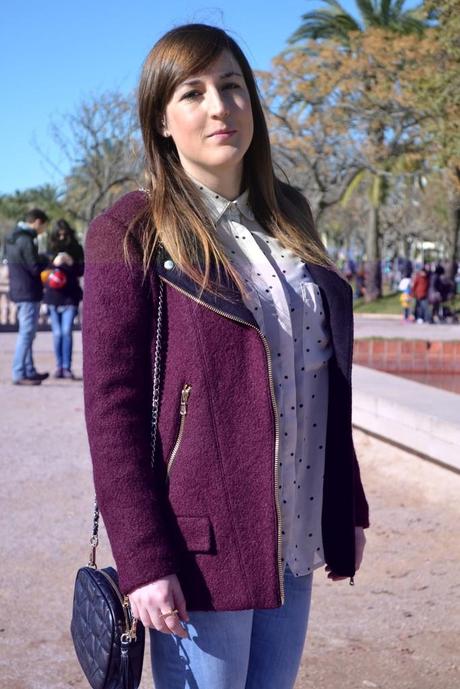 Look of the day: Wine colored coat Look of the day: Wine colored coat