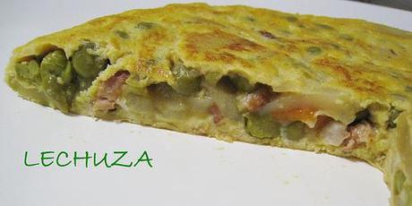 RECICLAR SOBRAS: TORTILLA DE GUISANTES, PATATAS Y BACON TORTILLA DE GUISANTES (1)