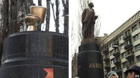 Ucrania: cambian a Lenin por un inodoro dorado